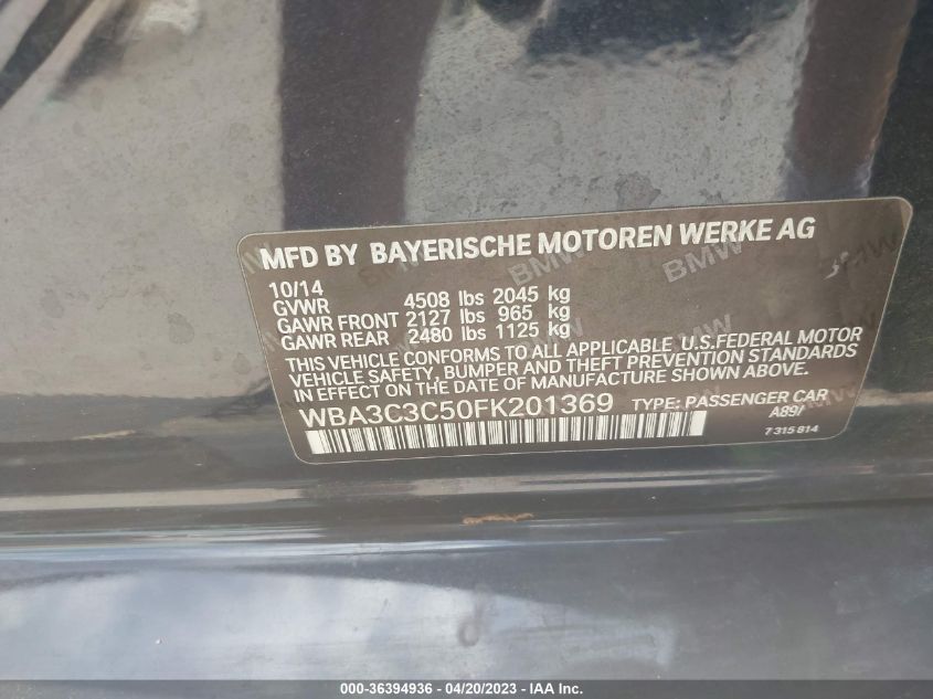 2015 BMW 3 SERIES 320I XDRIVE - WBA3C3C50FK201369