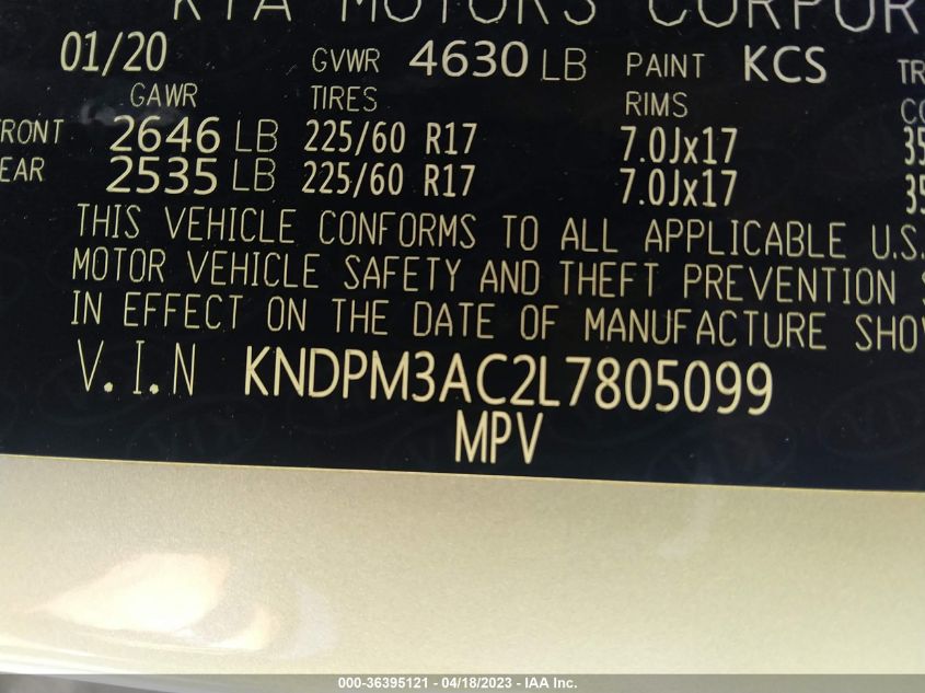 KNDPM3AC2L7805099 Kia Sportage LX 9