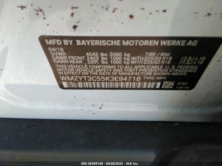 2019 MINI COUNTRYMAN COOPER S WMZYT3C55K3E94718