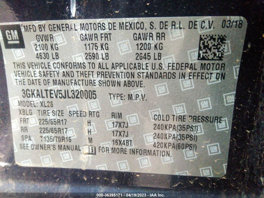 2018 GMC TERRAIN SLE - 3GKALTEV5JL320005