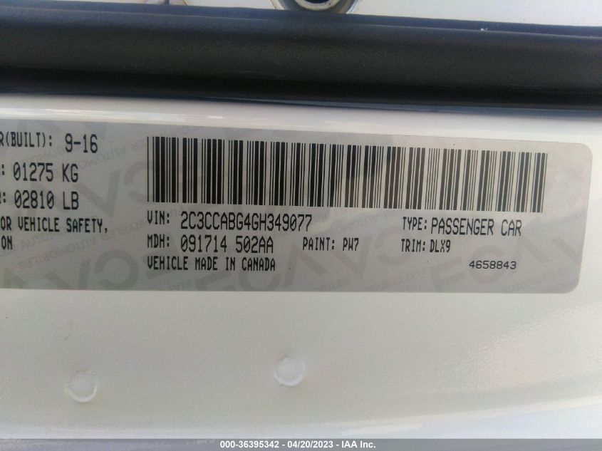 2016 CHRYSLER 300 300S - 2C3CCABG4GH349077