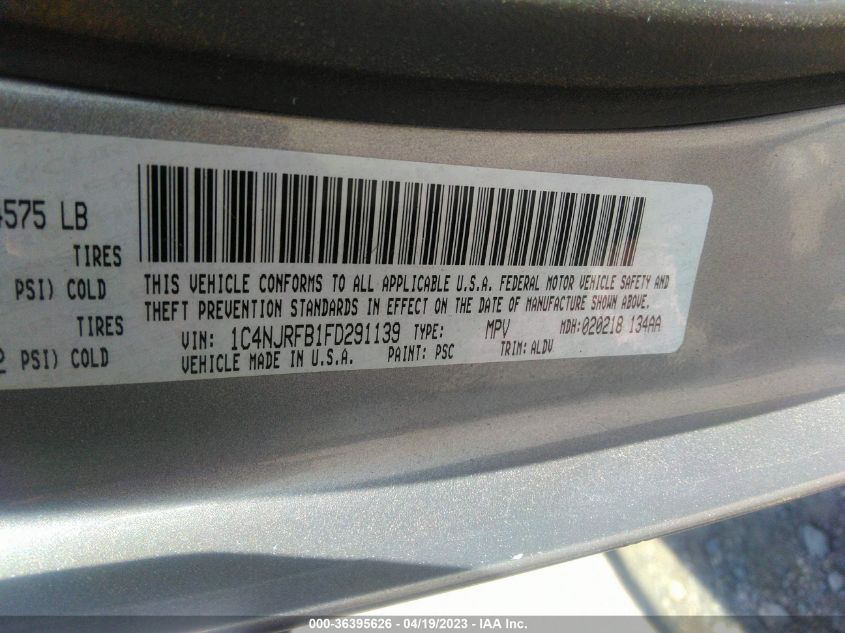 2015 JEEP PATRIOT HIGH ALTITUDE EDITION 1C4NJRFB1FD291139