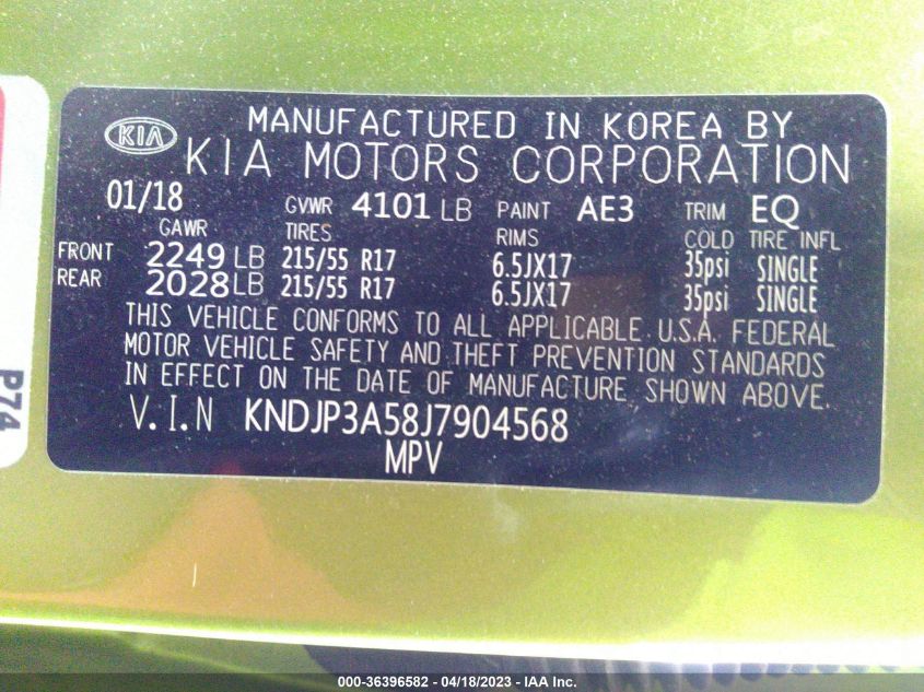 2018 KIA SOUL + - KNDJP3A58J7904568