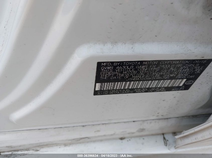 2019 LEXUS IS IS 300 - JTHBA1D26K5085745