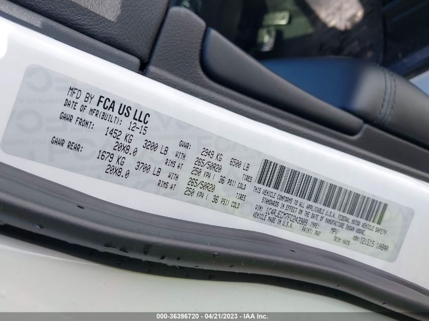2015 JEEP GRAND CHEROKEE HIGH ALTITUDE - 1C4RJECM7FC243909