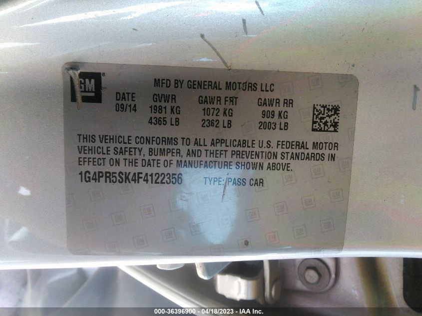 2015 BUICK VERANO CONVENIENCE GROUP - 1G4PR5SK4F4122356