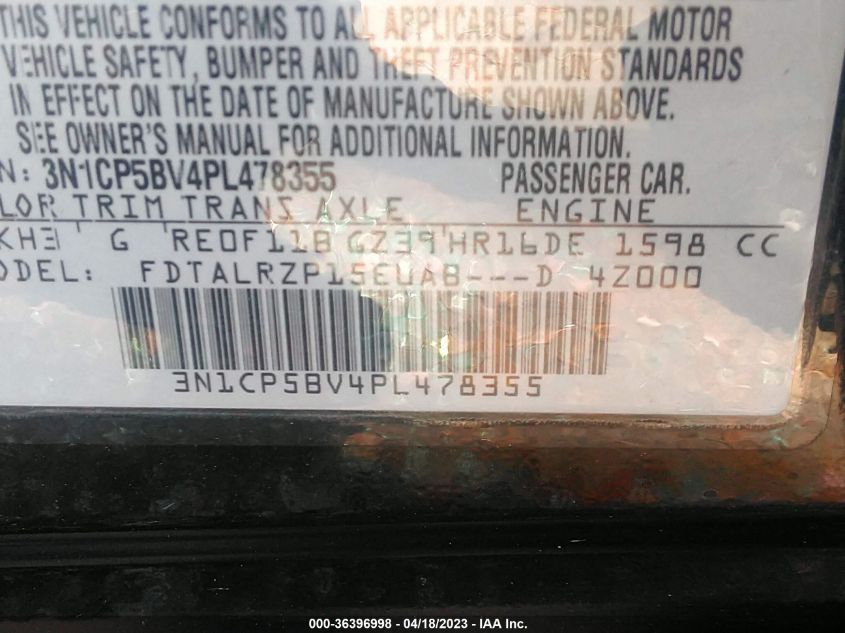 2023 NISSAN KICKS S - 3N1CP5BV4PL478355