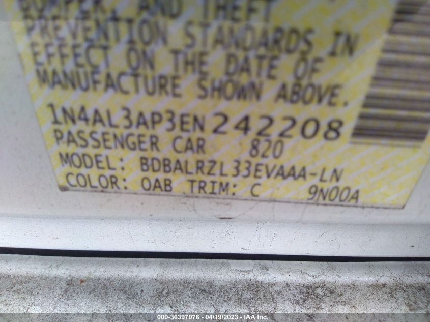 2014 NISSAN ALTIMA 2.5 S - 1N4AL3AP3EN242208