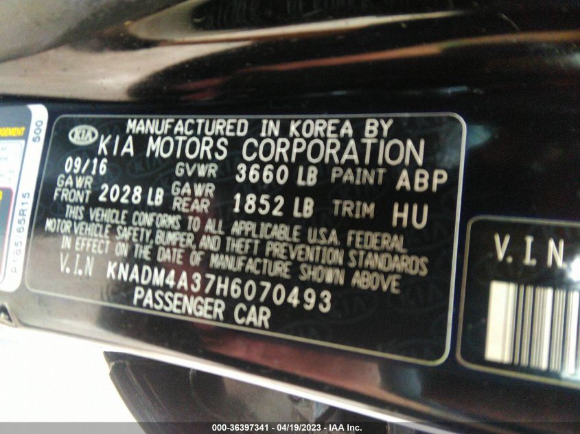 2017 KIA RIO LX - KNADM4A37H6070493