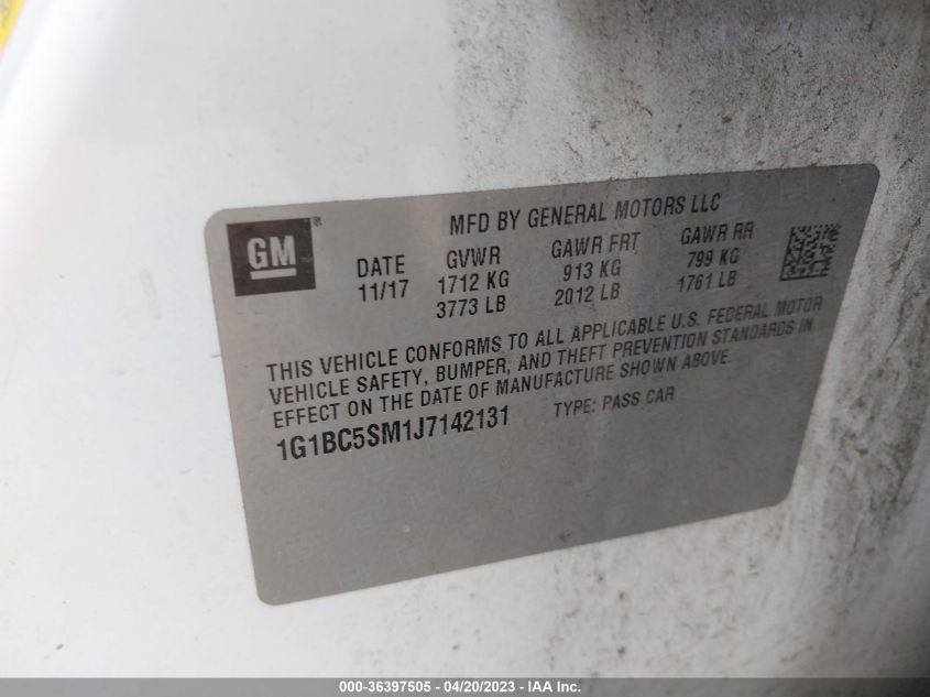 2018 CHEVROLET CRUZE LS - 1G1BC5SM1J7142131