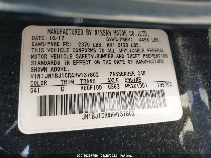 2017 NISSAN ROGUE SPORT S - JN1BJ1CR4HW137802