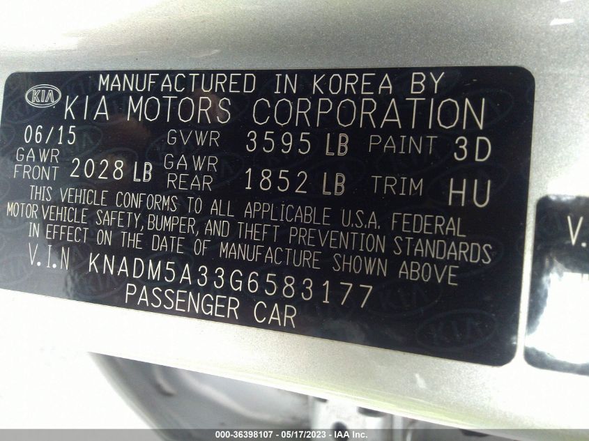 2016 KIA RIO LX - KNADM5A33G6583177
