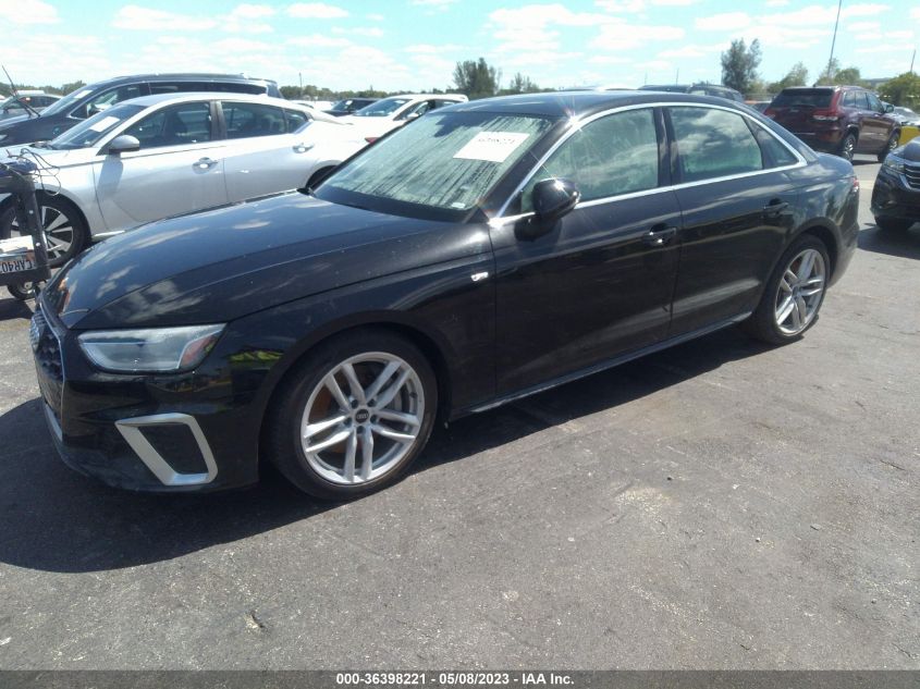 2022 AUDI A4 SEDAN S LINE PREMIUM PLUS - WAUEAAF45NN011621
