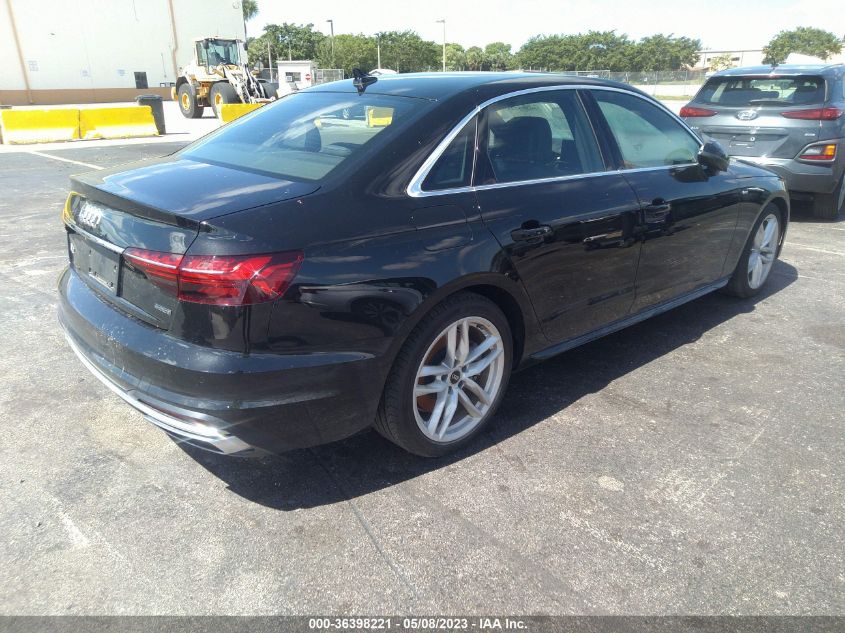 2022 AUDI A4 SEDAN S LINE PREMIUM PLUS - WAUEAAF45NN011621