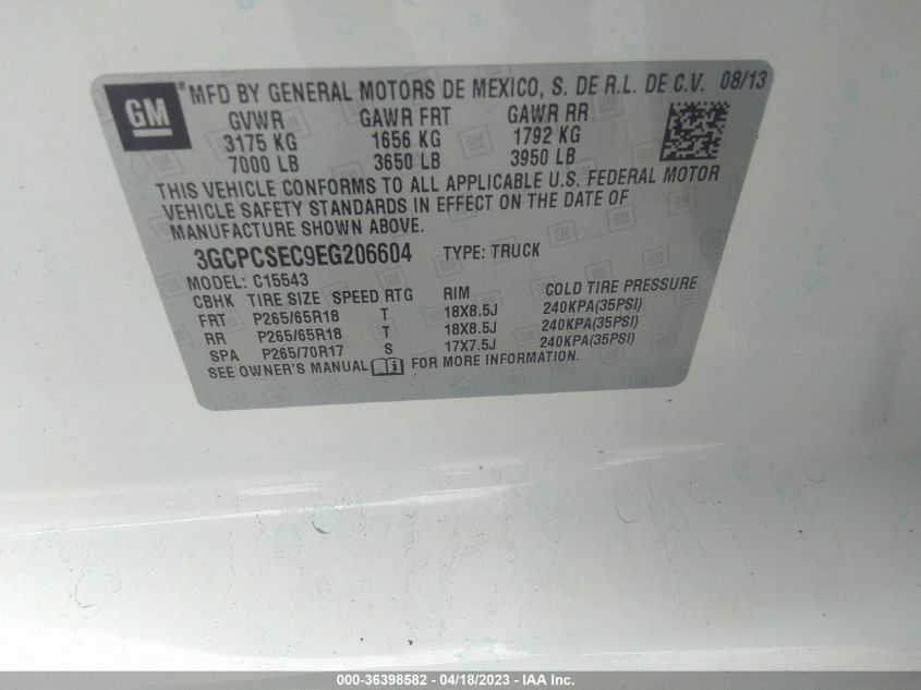 2014 CHEVROLET SILVERADO 1500 LTZ - 3GCPCSEC9EG206604