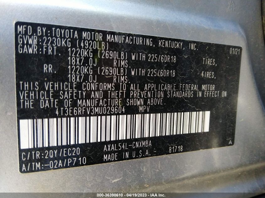 2021 TOYOTA RAV4 HYBRID XSE - 4T3E6RFV3MU029604