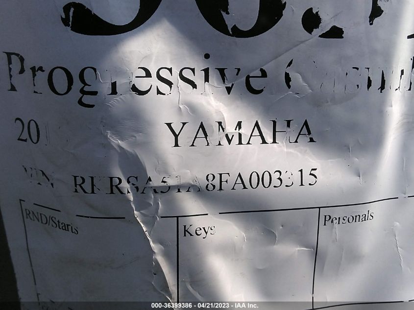 2015 YAMAHA YW50 FX - RKRSA51A8FA003315