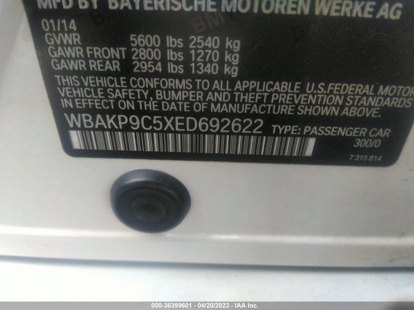 2014 BMW 5 SERIES 550I XDRIVE - WBAKP9C5XED692622