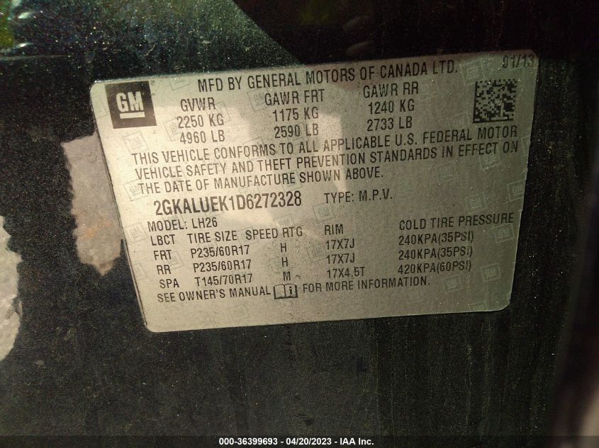 2013 GMC TERRAIN SLT - 2GKALUEK1D6272328