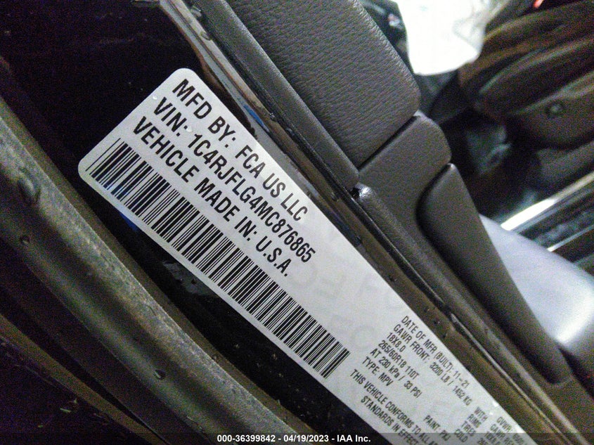 VIN 1C4RJFLG4MC876865 2021 JEEP GRAND CHEROKEE TRAILHAWK