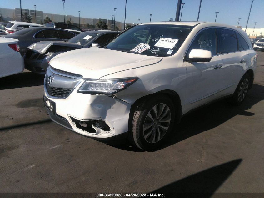 2016 ACURA MDX W/TECH/ENTERTAINMENT/W - 5FRYD4H64GB038803