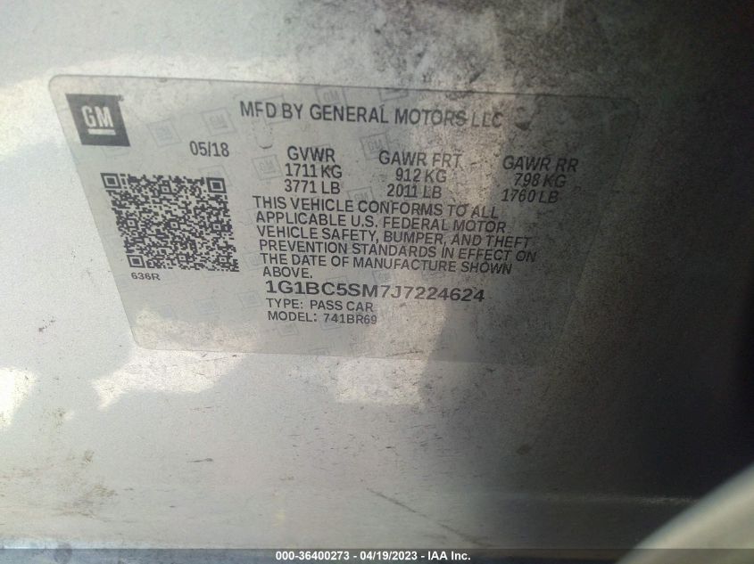 2018 CHEVROLET CRUZE LS - 1G1BC5SM7J7224624