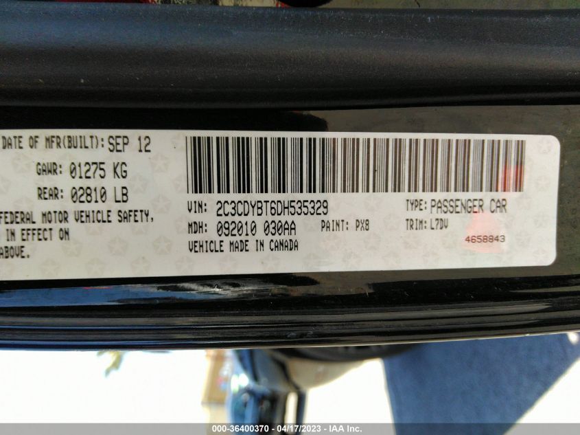 2013 DODGE CHALLENGER R/T - 2C3CDYBT6DH535329