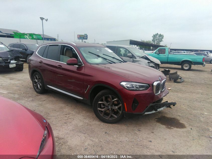 2022 BMW X3 XDRIVE30I - 5UX53DP06N9M56225