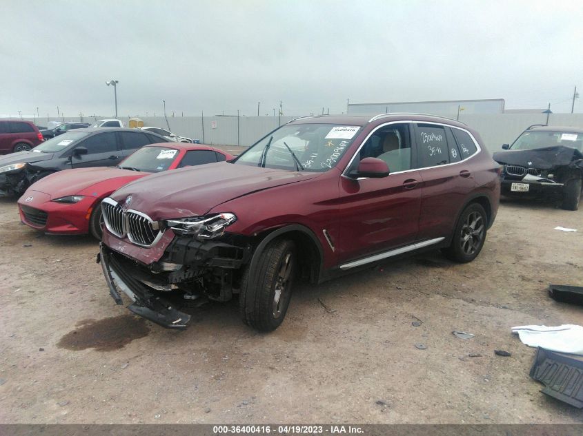 2022 BMW X3 XDRIVE30I - 5UX53DP06N9M56225