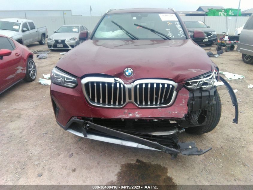 2022 BMW X3 XDRIVE30I - 5UX53DP06N9M56225