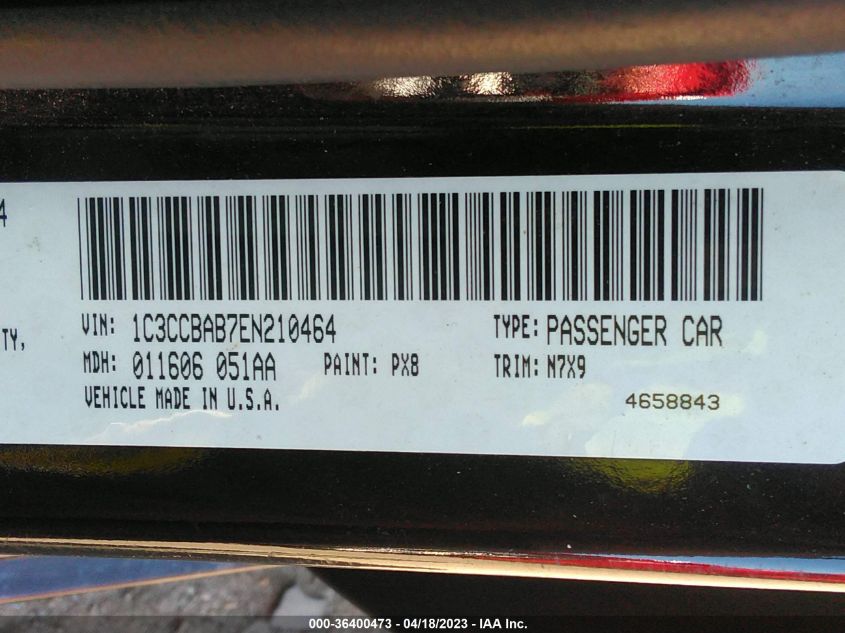 2014 CHRYSLER 200 LX - 1C3CCBAB7EN210464