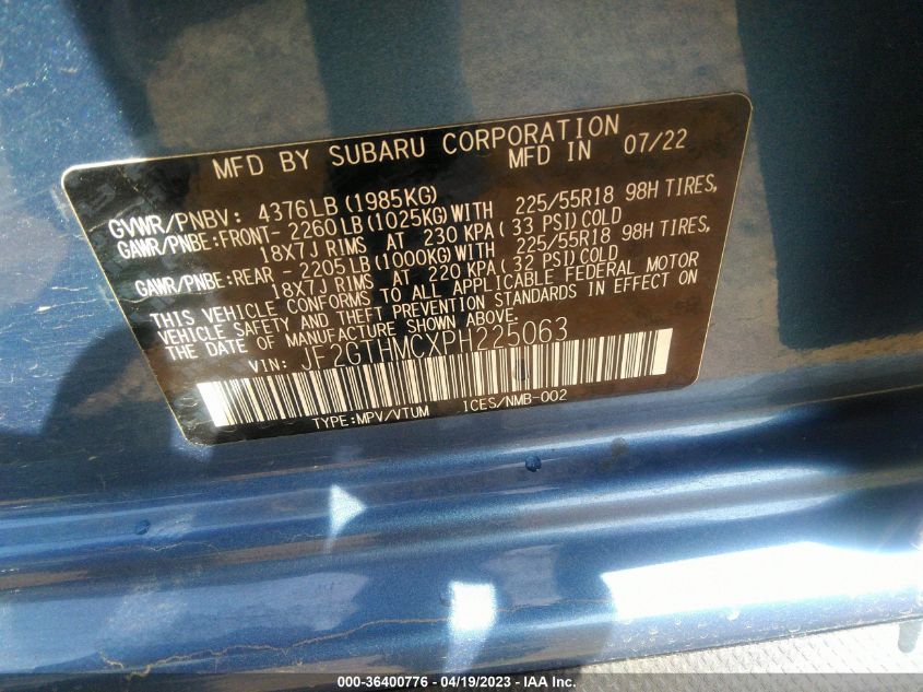 2023 SUBARU CROSSTREK LIMITED - JF2GTHMCXPH225063