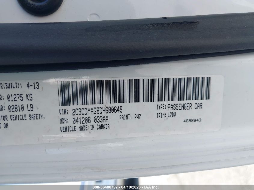 2013 DODGE CHALLENGER SXT - 2C3CDYAG8DH680649