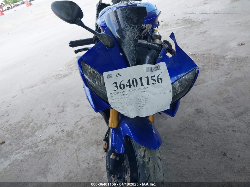2007 YAMAHA YZFR6 L JYARJ12E77A011824
