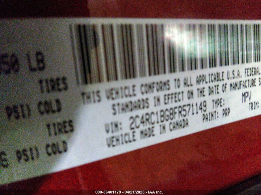 2015 CHRYSLER TOWN & COUNTRY TOURING - 2C4RC1BG8FR571149