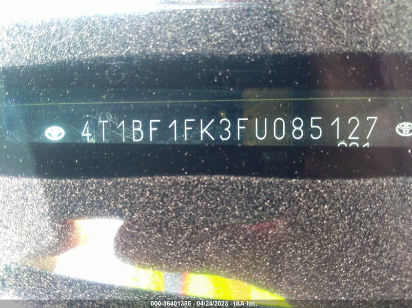 2015 TOYOTA CAMRY XLE/SE/LE/XSE - 4T1BF1FK3FU085127