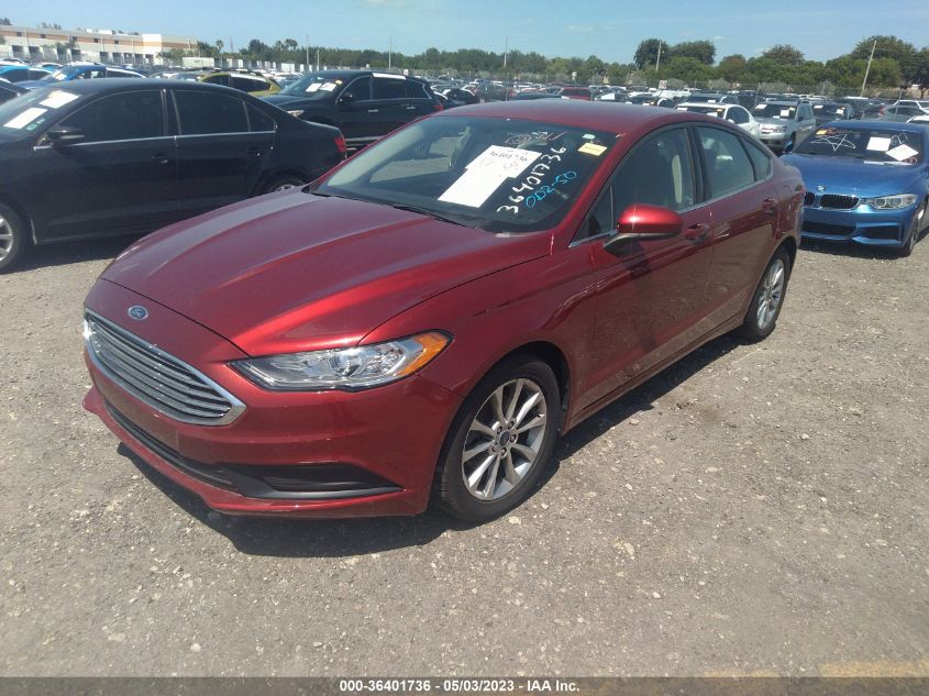 2017 FORD FUSION SE - 3FA6P0H75HR109207