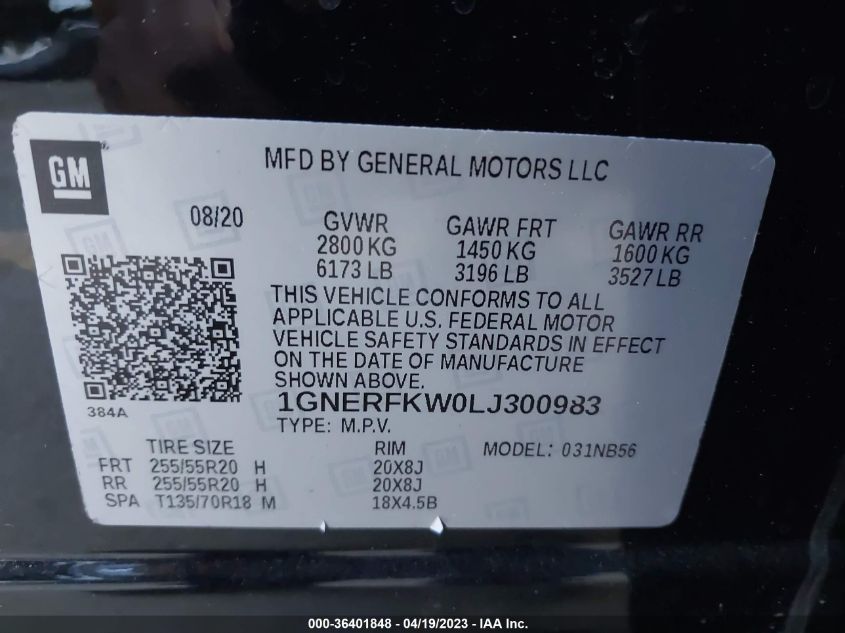 2020 CHEVROLET TRAVERSE LS - 1GNERFKW0LJ300983