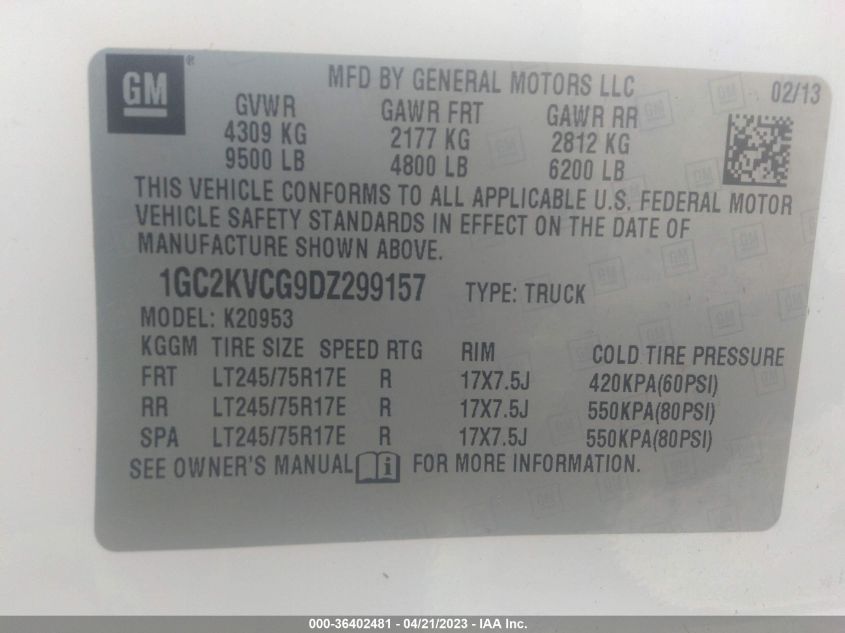 2013 CHEVROLET SILVERADO 2500HD WORK TRUCK - 1GC2KVCG9DZ299157