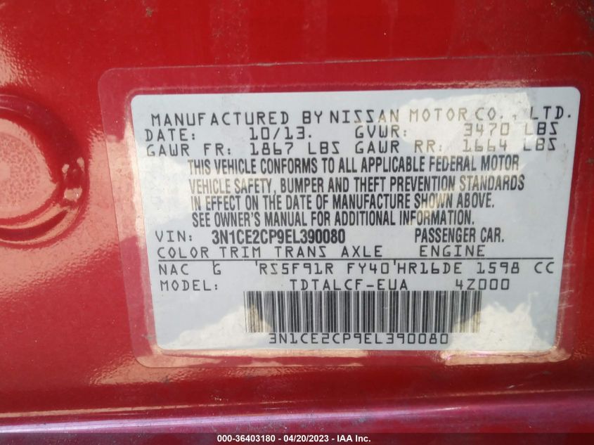 2014 NISSAN VERSA NOTE S - 3N1CE2CP9EL390080