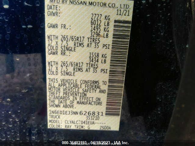 2022 NISSAN FRONTIER SV - 1N6ED1EJ3NN626831