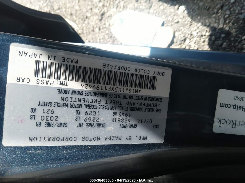 2015 MAZDA MAZDA6 I SPORT - JM1GJ1U5XF1199424