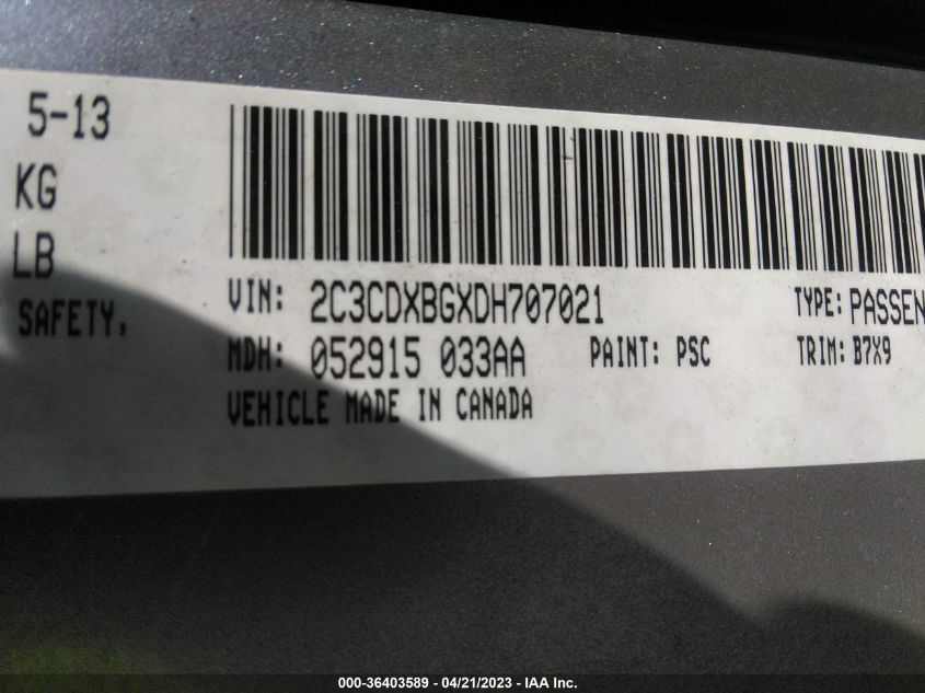 2013 DODGE CHARGER SE - 2C3CDXBGXDH707021