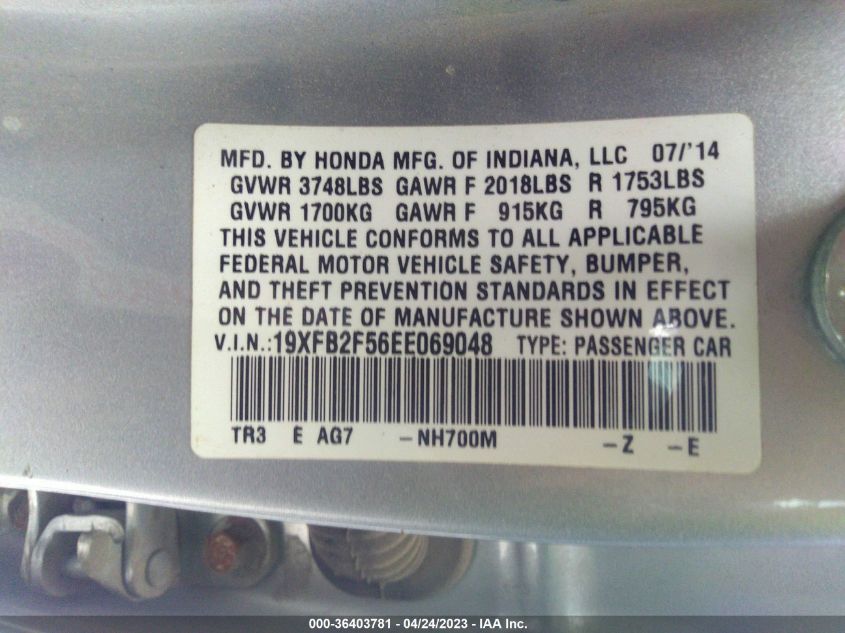 2014 HONDA CIVIC SEDAN LX - 19XFB2F56EE069048
