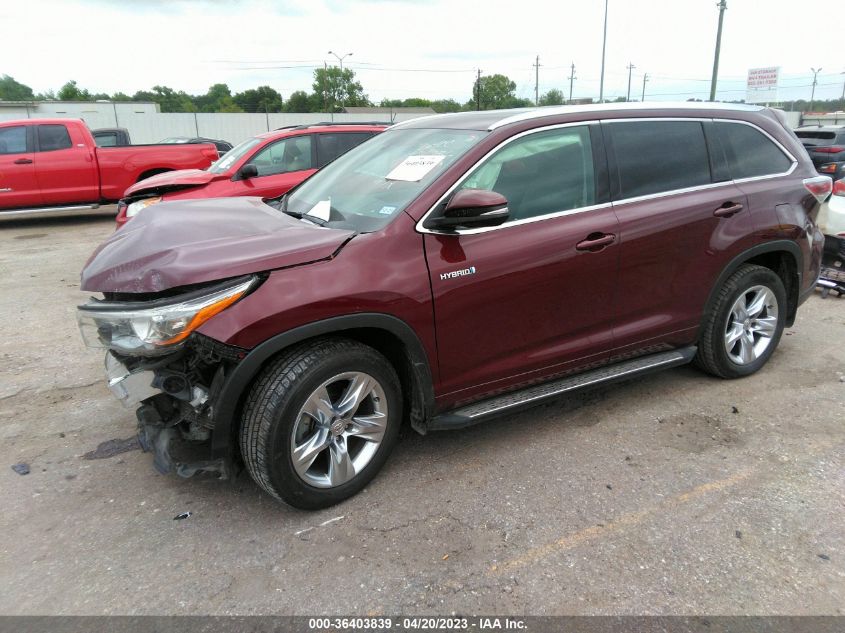 2015 TOYOTA HIGHLANDER HYBRID LIMITED - 5TDDCRFH9FS008954