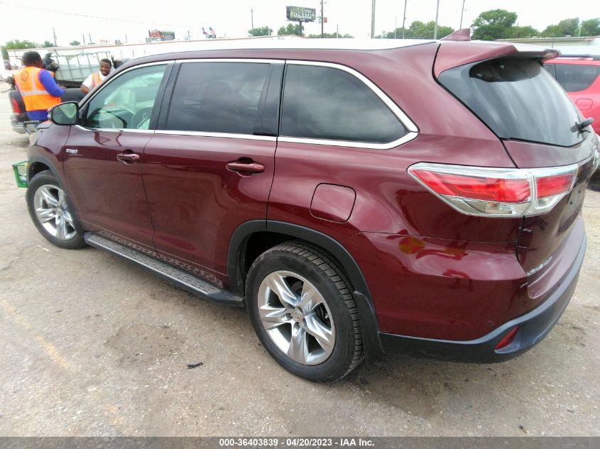 2015 TOYOTA HIGHLANDER HYBRID LIMITED - 5TDDCRFH9FS008954