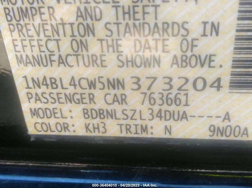2022 NISSAN ALTIMA 2.5 SR - 1N4BL4CW5NN373204