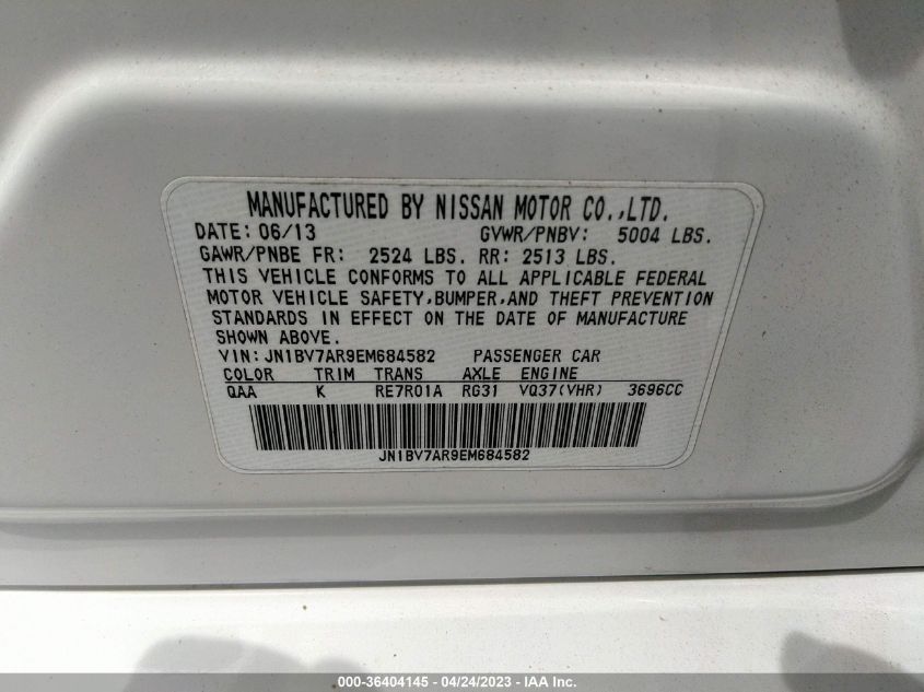 2014 INFINITI Q50 PREMIUM - JN1BV7AR9EM684582