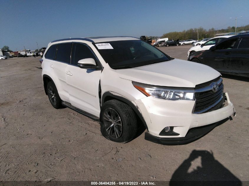 2016 TOYOTA HIGHLANDER XLE - 5TDJKRFH2GS332643