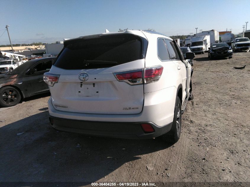 2016 TOYOTA HIGHLANDER XLE - 5TDJKRFH2GS332643